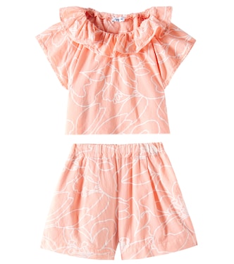 Baby cotton muslin top and shorts set | Il Gufo