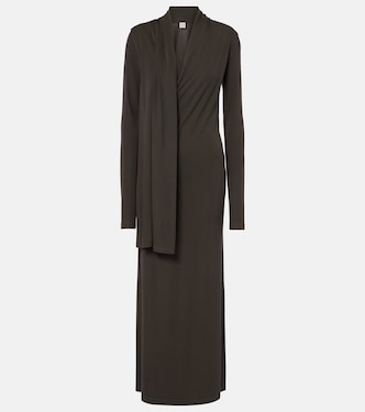 Scarf-detail jersey maxi dress | Toteme