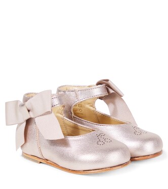 Baby metallic leather ballet flats | Bonpoint
