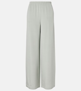 Pantalon ample en satin de soie mélangé | Max Mara