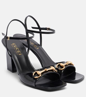 Signora Horsebit leather slingback sandals | Gucci