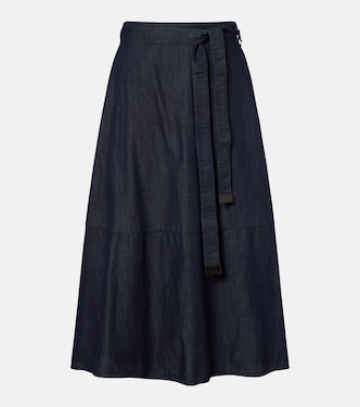 Belted denim midi skirt | 'S Max Mara