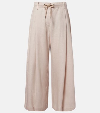 Weite Hose Monili aus Leinen | Brunello Cucinelli