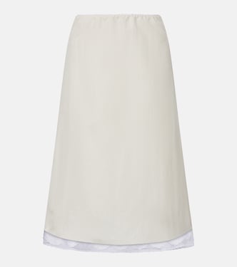 Lace-trimmed silk-blend midi skirt | Magda Butrym