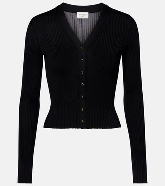Ribbed-knit wool, cashmere, silk cardigan | Saint Laurent