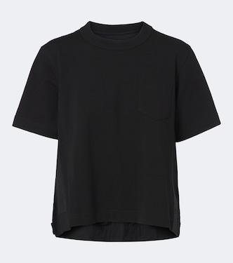 Cotton jersey and denim T-shirt | Sacai