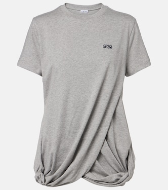 Double L draped cotton jersey T-shirt | Loewe