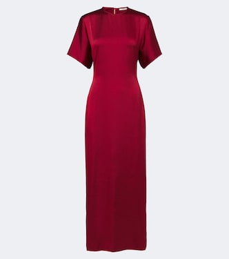 Imogen gathered satin maxi dress | Fforme