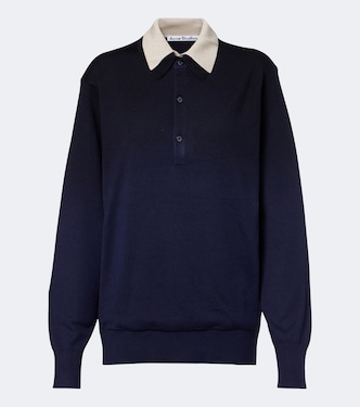 Silk, wool, and cashmere polo sweater | Acne Studios
