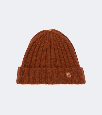 Ribbed-knit cashmere beanie with malachites | God's True Cashmere