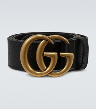 Leather belt with Double G buckle | Gucci