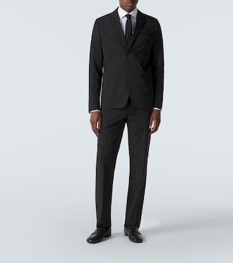 slim-fit technical suit in black - Prada | Mytheresa