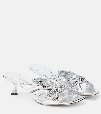 Avenue 50 snake-effect leather mules | Jimmy Choo