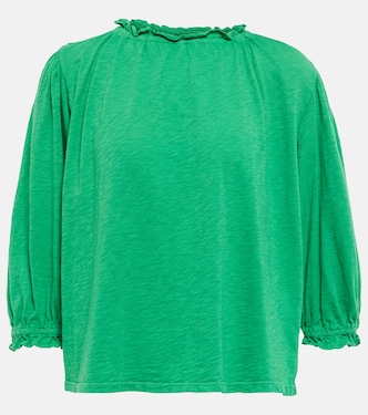 Ruffled cotton top | Velvet