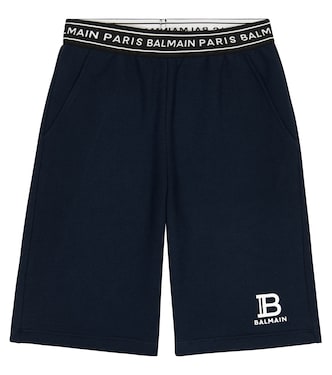 Logo cotton jersey shorts | Balmain Kids