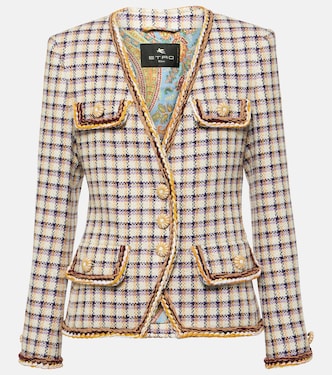 Chaqueta de mezcla de algodón a cuadros | Etro