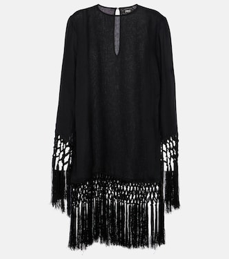 فستان شيفت من الكتّان مزين بأهداب Murray | Taller Marmo