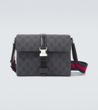 GG Mini leather-trimmed crossbody bag | Gucci