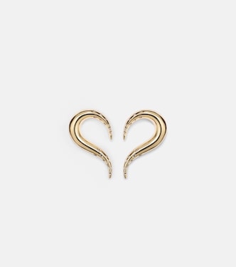 Orecchini Swoosh in oro 14kt con diamanti | Mateo