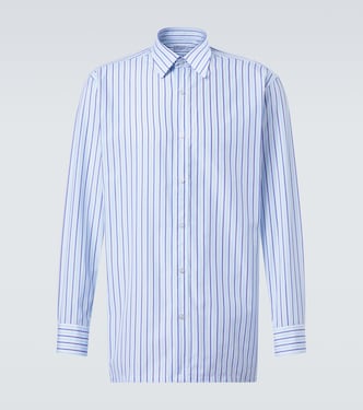 Striped cotton poplin shirt | Charvet