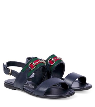Sandalen Horsebit Web Stripe aus Leder | Gucci Kids