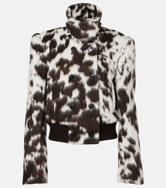 Animal-printed wool-blend jacket | Dries Van Noten