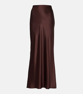 Falda larga en satén de seda | The Sei