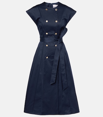 Vestido midi de satén en mezcla de algodón | Carolina Herrera