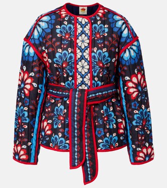 Latina Scarf belted cotton jacket | Farm Rio