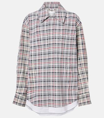 Checked oversized cotton and wool jacket | Victoria Beckham
