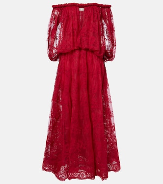 Robe longue Luna en dentelle à fleurs | Zimmermann