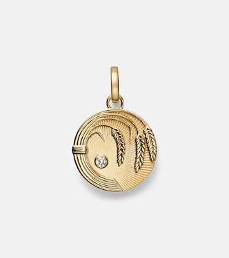 Pendente Infinite Gratitude Braided Wheat Medium in oro 18kt con diamante | FoundRae