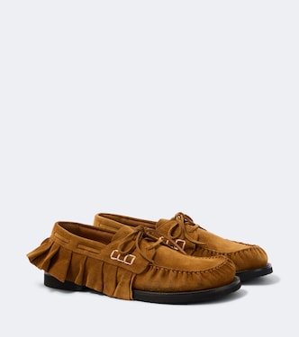 Ruffled suede boat shoes | JW Anderson
