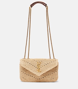 Loulou Mini raffia shoulder bag | Saint Laurent