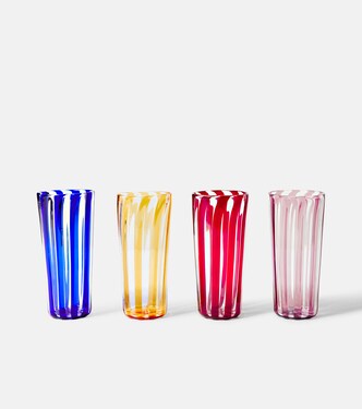 Augusta Large set of 4 striped glasses | Akua Objects