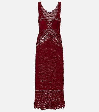 Verziertes Midikleid aus Häkelstrick | Rabanne