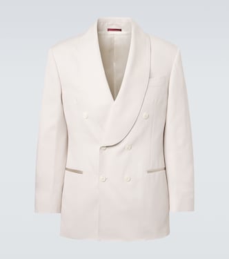 Double-breasted silk blazer | Brunello Cucinelli