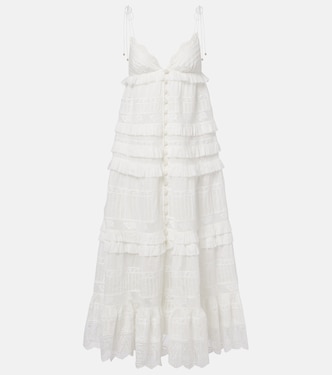 Midikleid Solstice aus Baumwolle mit Spitze | Zimmermann