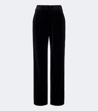 Fox pleated cotton velvet straight pants | Blazé Milano