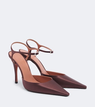 Carolyn satin slingback pumps | Amina Muaddi