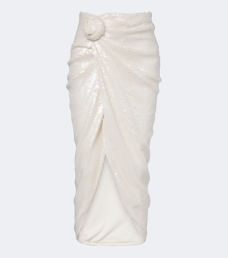 Knot-detail sequined midi skirt | Rotate
