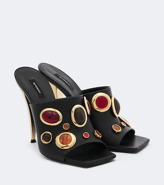 Sliced Square embellished leather mules | Givenchy