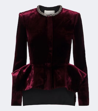 Embellished peplum velvet blazer | Roland Mouret