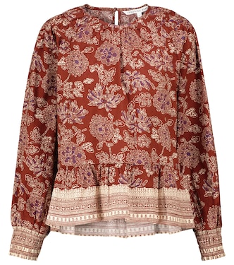 بلوزة Kester زهرية مطاطية قطنية | Veronica Beard