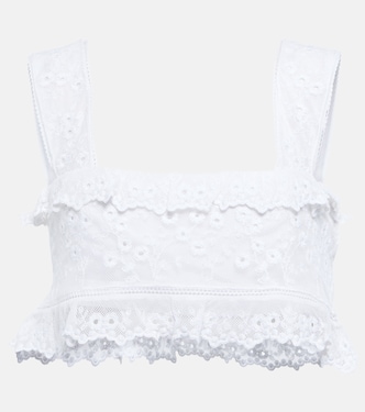 Mecelia anglaise cotton and silk crop top | Isabel Marant