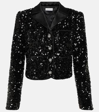 Sequined cropped jacket | Self-Portrait