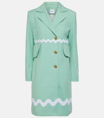 Single-breasted cotton-blend tweed coat | Patou