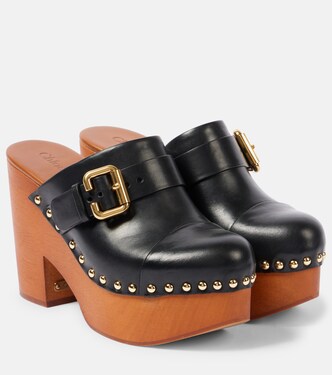 Jeannette studded leather clogs | Chloé