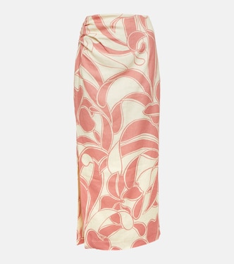 Belletto printed linen maxi skirt | SIR