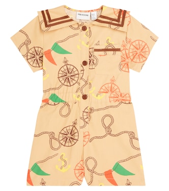 Nautical cotton playsuit | Mini Rodini